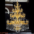 Lustre extra-large de projet d&#39;hôtel de taille avec le pendentif accrochant en cristal superbe de qualité